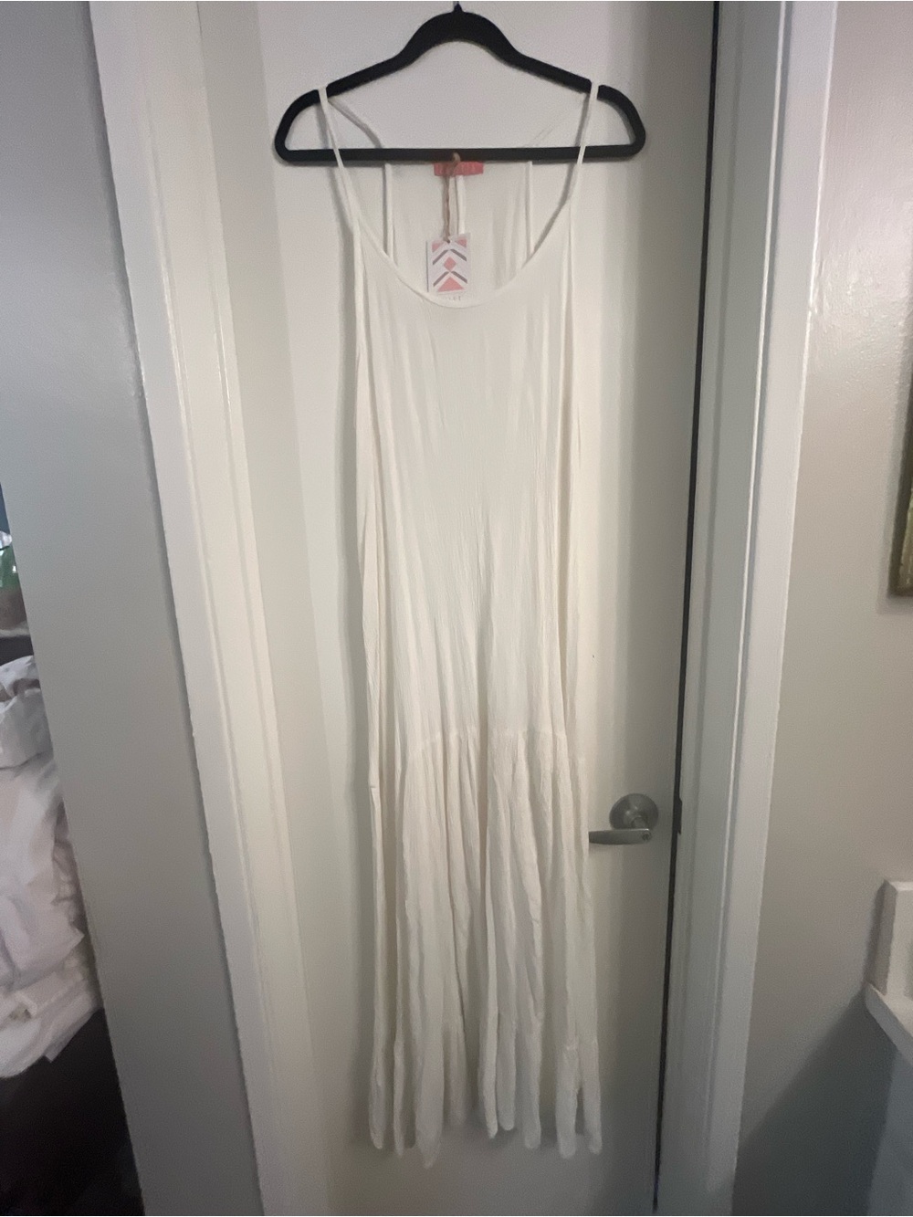 NWT EXIST Cream White Maxi Slip Dress sz L LONG good for the tall girlies!!!